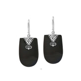 AE-1215-SHB Sterling Silver Earring With Black Shell Jewelry Bali Designs Inc